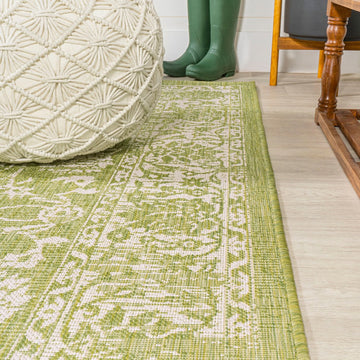 Tela Bohemian Textured Weave Floral Indoor/outdoor Runner Rug